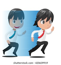 Man Worker Running Race Speed Vector