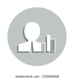 Man, worker, statistics, business badge icon. Simple glyph, flat vector of business icons for ui and ux, website or mobile application