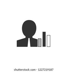 man, worker, statistics, business icon. Element of business icon for mobile concept and web apps. Glyph man, worker, statistics, business icon can be used for web and mobile