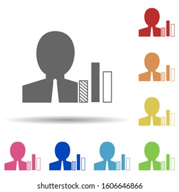 man, worker, statistics, business multi color style icon. Simple glyph, flat vector of business icons for ui and ux, website or mobile application