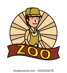 man worker of zoo character