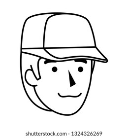 man worker of zoo head character