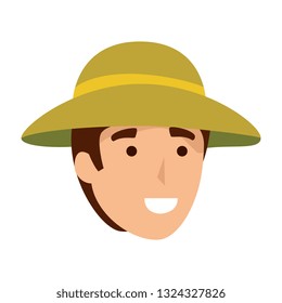 man worker of zoo head character