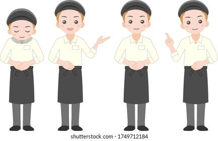 Un hombre trabajando en una cafetería, restaurante, panadería, pastelería, etc.