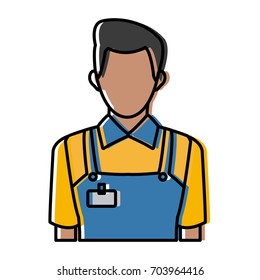 man in working clothes service profession delivery staff