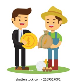 Man working Commodities Trading on white background