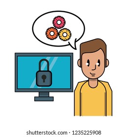 Man working with computer