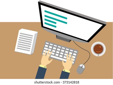A man working at a computer