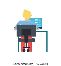 Man working with computer