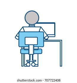 man working at computer icon