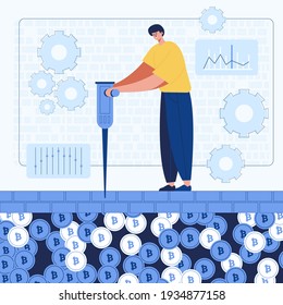 man working construction work web template, cartoon style Screen web template for mobile phone, landing page, template, UI, web, mobile app, poster, banner, flat Vector illustration