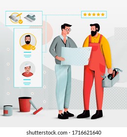 El hombre trabajando ilustración plana