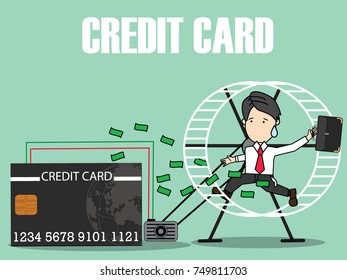 Man are working hard to recoup their loans. Vector illustration concept.