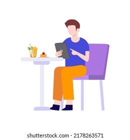 Man working at home business man working vector design .