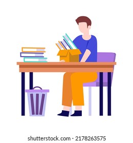 Man working at home business man working vector design .