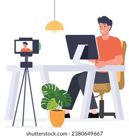 Hombre Trabajando desde los conceptos del hogar