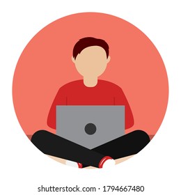 Man working in home. Home office - Vector