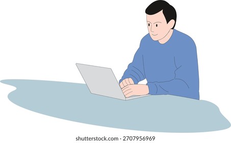 The man working at home relax 