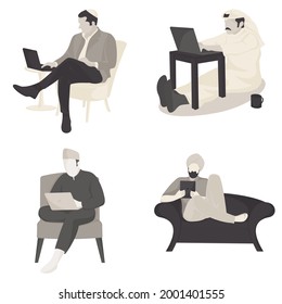 Man working at home set