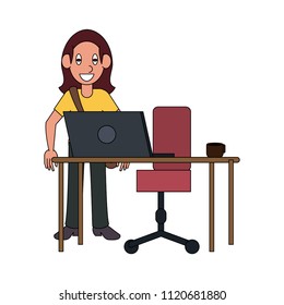 Man working with laptop