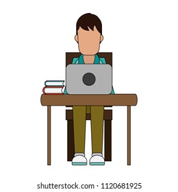 Man working with laptop