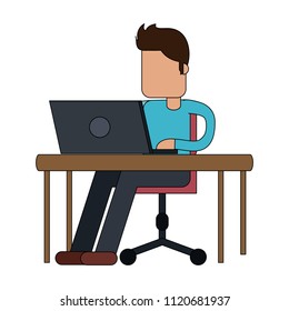 Man working with laptop