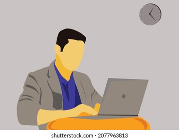 un hombre trabajando con una laptop