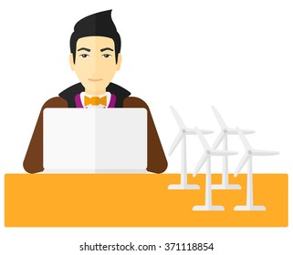 Man working at laptop. 