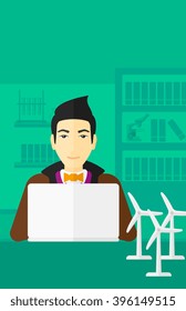 Man working at laptop. 