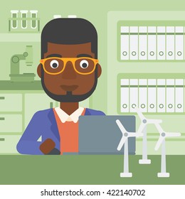 Man working at laptop. 