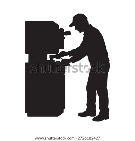man working with a large industrial machine