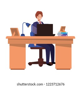 man working in the office avatar character
