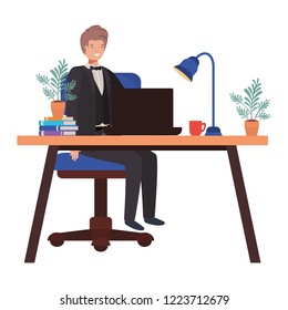 man working in the office avatar character