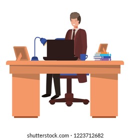 man working in the office avatar character