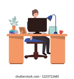 man working in the office avatar character