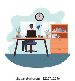 man working in the office avatar character