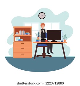 man working in the office avatar character