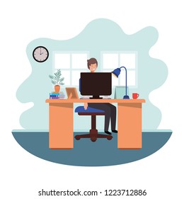 man working in the office avatar character