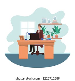 man working in the office avatar character