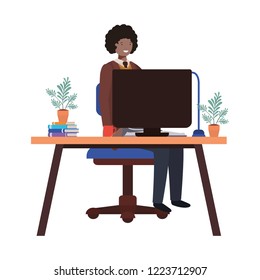 man working in the office avatar character