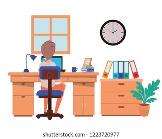 man working in the office avatar character