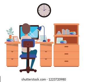 man working in the office avatar character