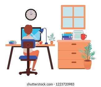 man working in the office avatar character