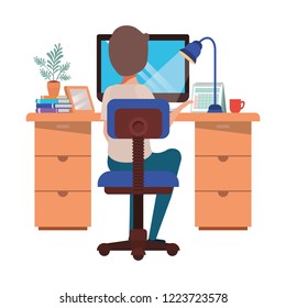 man working in the office avatar character