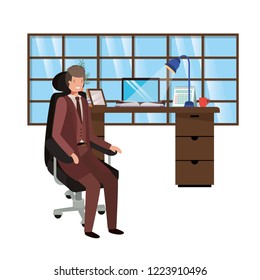 man working in the office avatar character