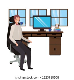 man working in the office avatar character