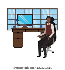 man working in the office avatar character