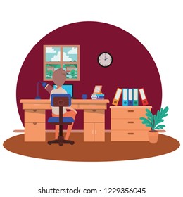 man working in the office avatar character
