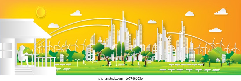 Man working on comfortable at home