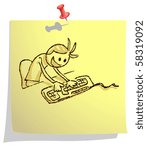 man working on computer